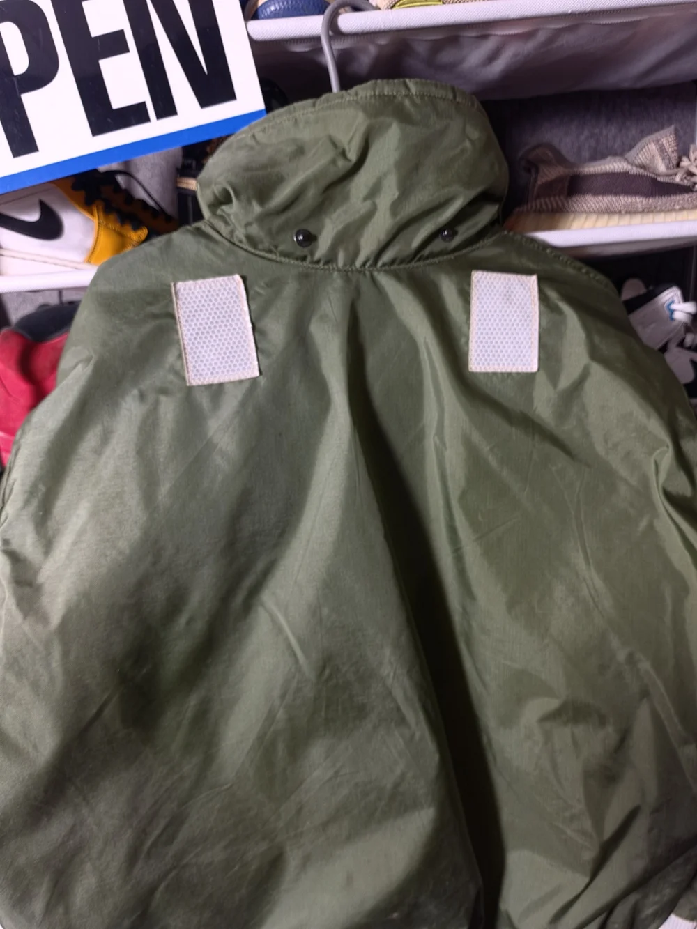 🔥 Men's XL Flotation Olive Green Military Field Jacket Reflective Trim Mustang